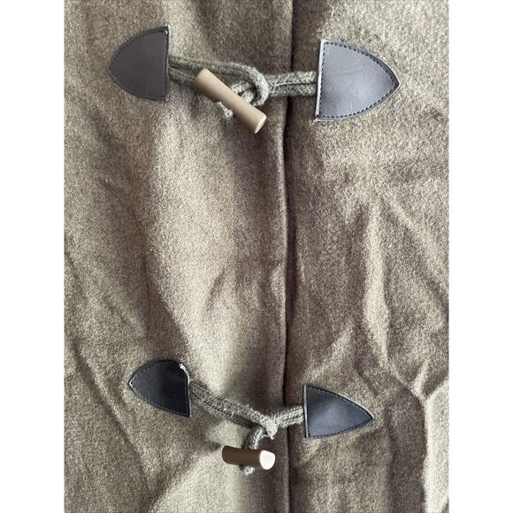 Xhilaration Women's Small Hooded Jacket Wool Rayon 1980s Toggle Button Olive - Picture 4 of 6